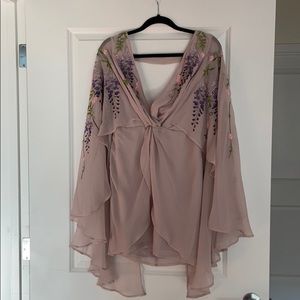 ASOS mini cape dress with embroidery